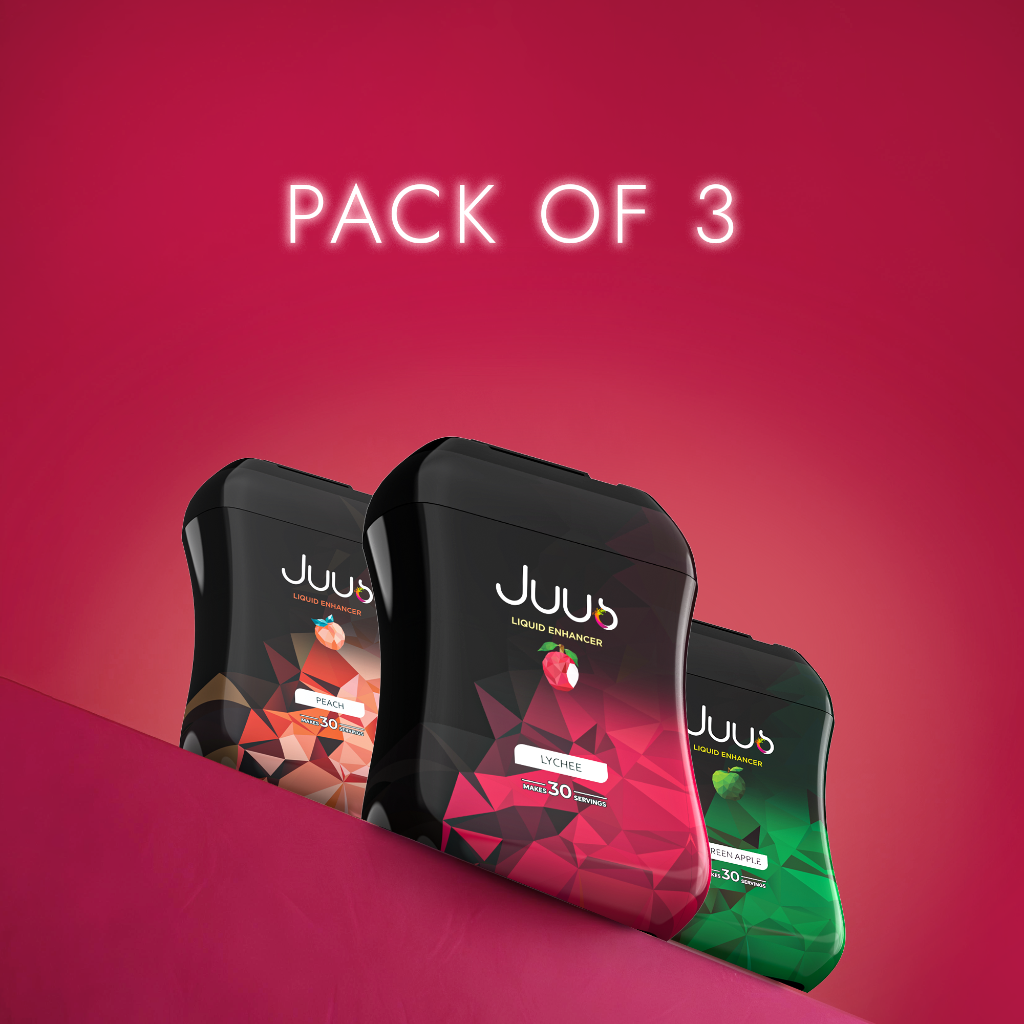 Juus x3 Green Apple, Lychee, Peach