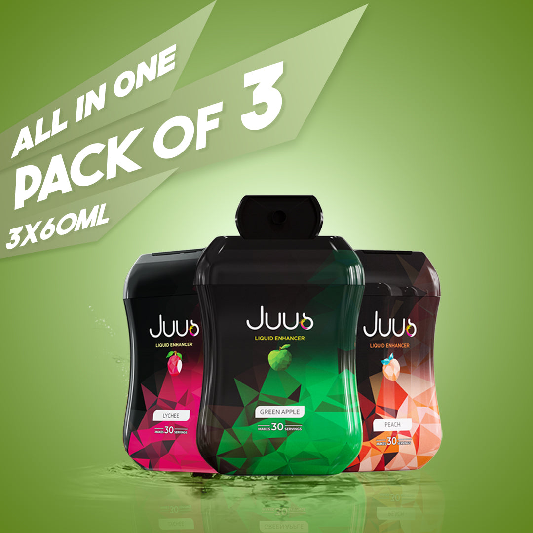 Juus x3 Green Apple, Lychee, Peach